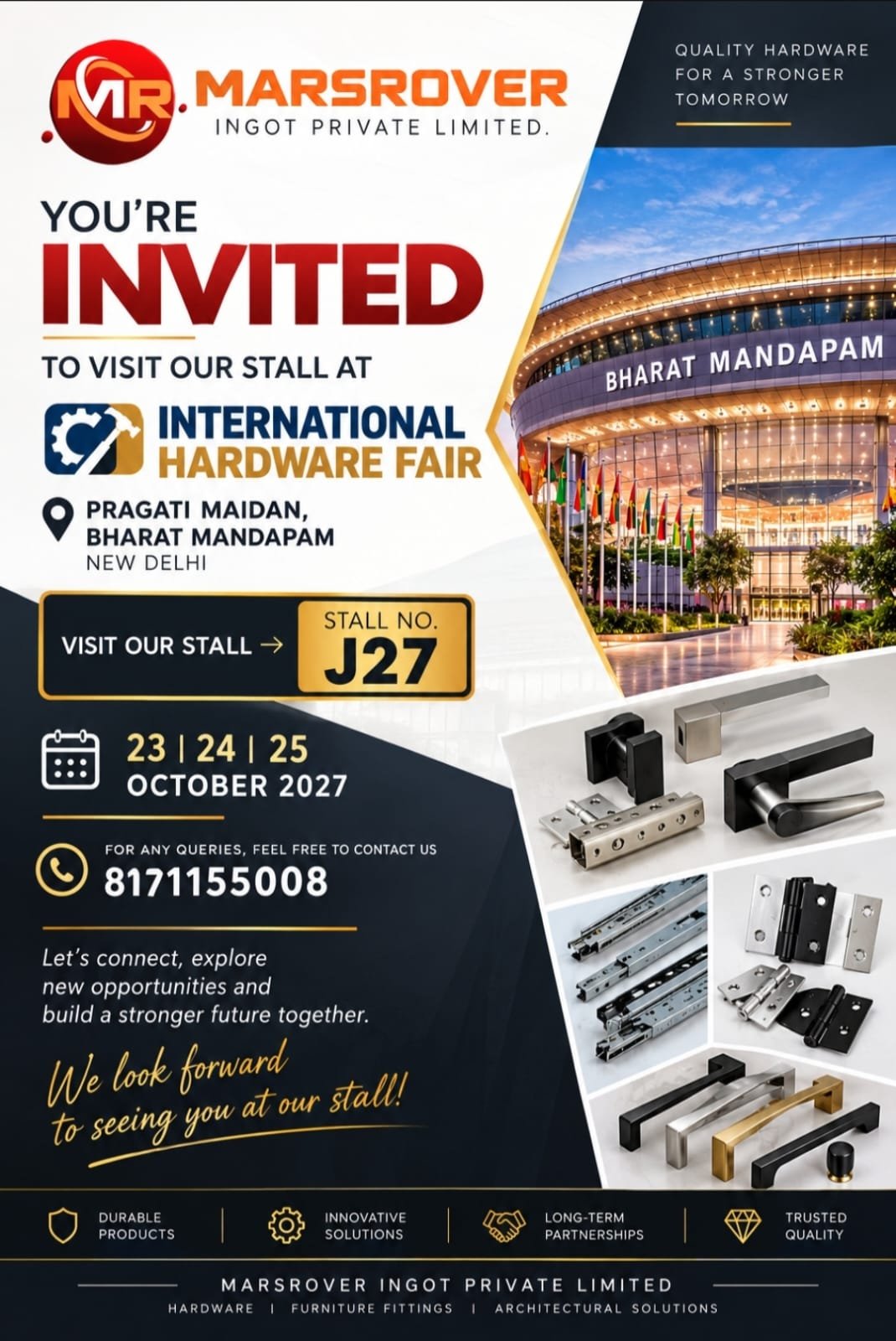 Marsrover Ingot exhibition invitation banner with event details